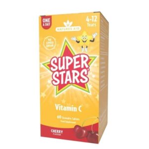 Natures Aid Super Star Vit C Chewable Tablets 60'S