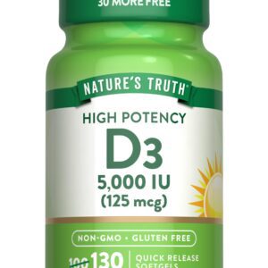 Natures Truth D5000 Iu 125Mcg Softgels 130'S