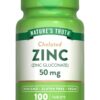 Natures Truth Zinc Gluconate 50Mg 100'S Tablets