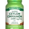 Natures Truth Ceylon Cinnamon 2500Mg+Biotin$Chromium Capsules 60'S