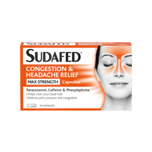 Sudafed Congestion$ Headache Relief Max Strength Capsules 16'S
