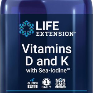 Life Extension Vitamins D&K With Sea Iodine 60 Capsules