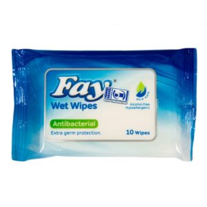 Fay Pure Antibacterial Wet Wipes 10'S