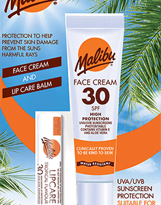 Malibu Blister Pack Spf 30 Face Cream 40Ml 7 Spf 30 Lipbalm