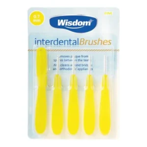 Wisdom Interdental Brushes 0.7Mmm Yellow