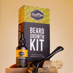 GOATEE BEARD GROWTH KIT WITH OIL AND ROLLER