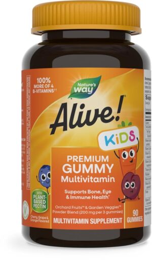 NATURES WAY ALIVE KIDS PREMIUM MULTIVITAMIN GUMMIES 90S