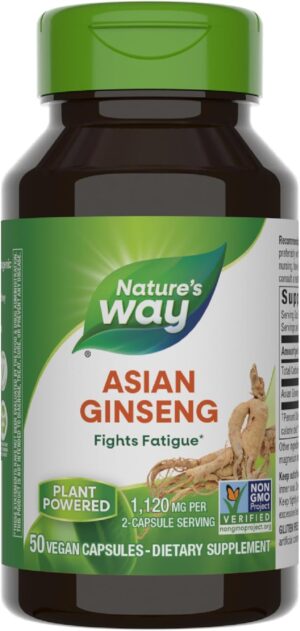 NATURES WAY ASIAN GINSENG VEGAN CAPSULES 50S