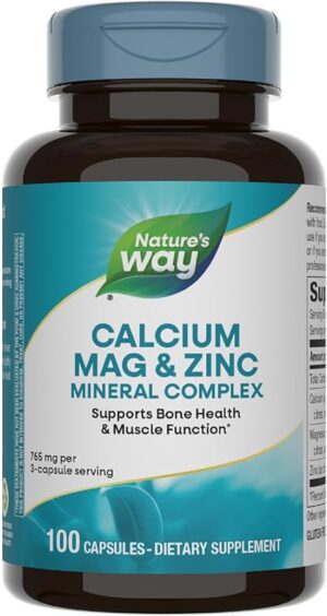 NATURES WAY CALCIUM, MAGNESIUM & ZINC CAPSULES 100S