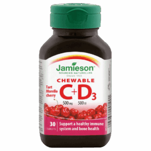 Jamieson Chewable C +D3 500Iu Tablets 30'S